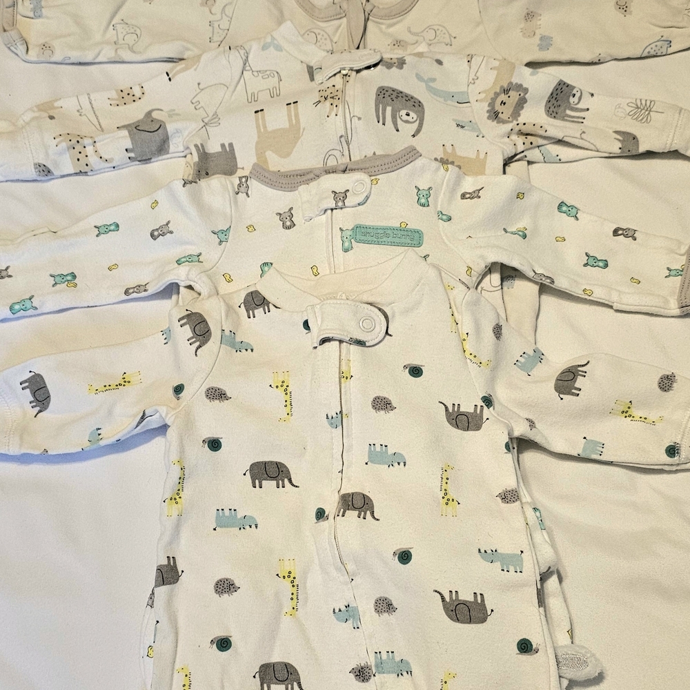Animal Print Baby Onesies Set of 4 (0-3 Months)